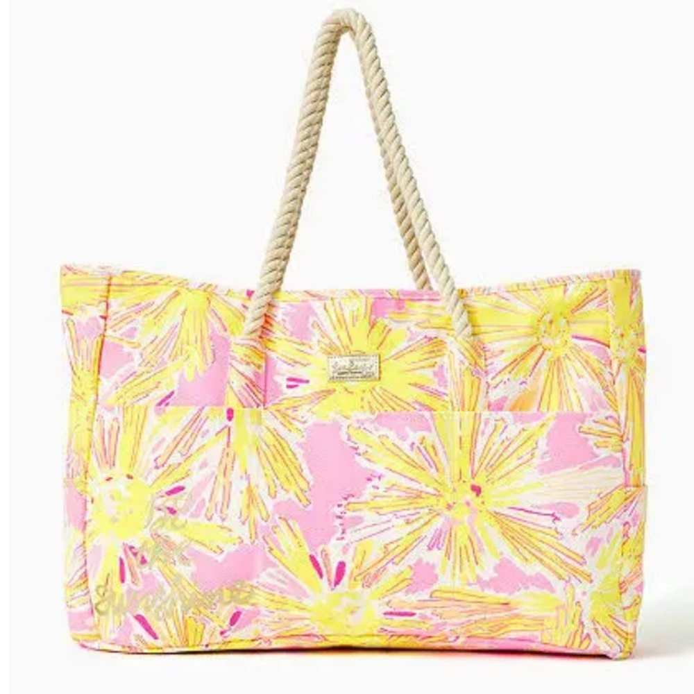 Lily Pulitzer Be The Sunshine Canvas Tote NEW